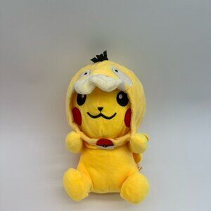 Yellow and Red Pikachu with Psyduck hoodie Stuffed Animal Plush